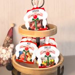 Gepersonaliseerde Kerstman Traktatiezak Kerstmis Tafelfeest Feest Favoriet Cadeau voor Kinderen Familie Vriend Set van 4