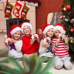 Gepersonaliseerde Kerstman Traktatiezak Kerstmis Tafelfeest Feest Favoriet Cadeau voor Kinderen Familie Vriend Set van 4