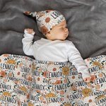 Set de 3 mantas personalizadas con nombre y lazo para el pelo Regalo de Navidad para bebé recién nacido Baby Shower