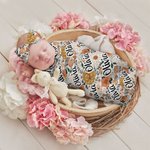 Set de 3 mantas personalizadas con nombre y lazo para el pelo Regalo de Navidad para bebé recién nacido Baby Shower