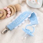 Attache sucette personnalisée Ruban de broderie Attache sucette s'adapte à la plupart des sucettes Jouet d'éveil Cadeau de naissance