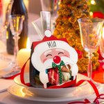 Gepersonaliseerde Kerstman Traktatiezak Kerstmis Tafelfeest Feest Favoriet Cadeau voor Kinderen Familie Vriend Set van 4