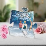 Personalised Your Wings Were Ready But My Heart Was Not Puzzle Acrylic Ornament with Names and Wings Home Decor Christmas Memorial Gift for Family