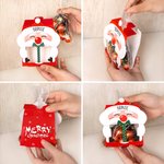 Gepersonaliseerde Kerstman Traktatiezak Kerstmis Tafelfeest Feest Favoriet Cadeau voor Kinderen Familie Vriend Set van 4