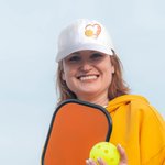 Casquette Personnalisé avec Monogramme Brodé Motif Coeur Pickleball Casquette de Sport en Coton Réglable Cadeau Anniversaire pour Joueur de Pickleball
