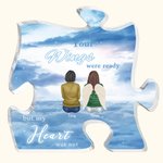 Personalized Your Wings Were Ready But My Heart Was Not Puzzle Acrylic Ornament Desk Decor Christmas Memorial Gift for Family