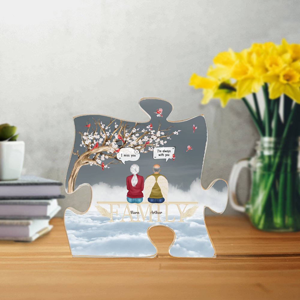 Personnalisé I Am Always With You Puzzle Acrylic Ornament Desk Decor Christmas Memorial Gift for Family 3