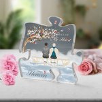 Personalized A Piece Of My Heart Is In Heaven Puzzle Acrylic Ornament Memorial Desk Decor Gift for Family Friend
