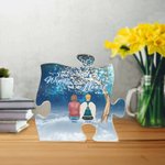 Personalised Your Wings Were Ready But My Heart Was Not Puzzle Acrylic Ornament with Names and Wings Home Decor Christmas Memorial Gift for Family