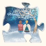 Personalised Your Wings Were Ready But My Heart Was Not Puzzle Acrylic Ornament with Names and Wings Home Decor Christmas Memorial Gift for Family