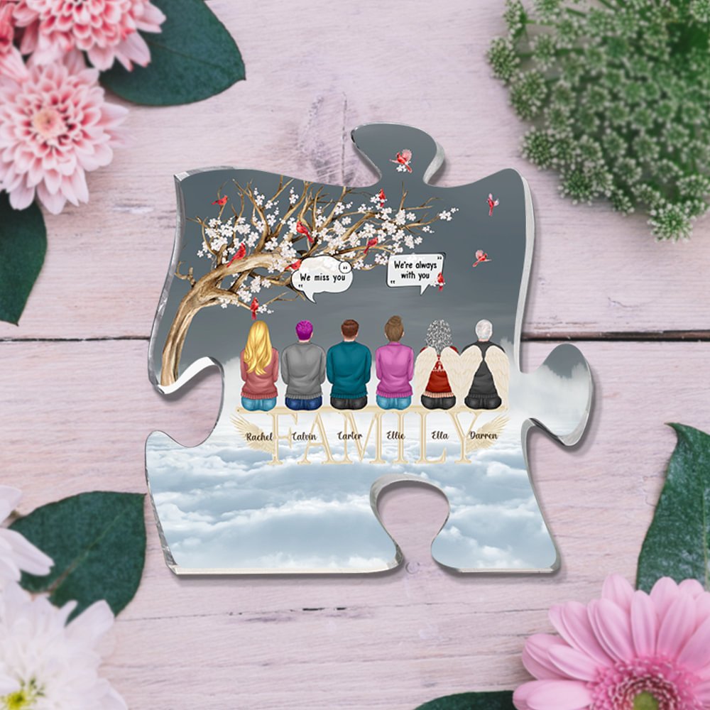 Personnalisé I Am Always With You Puzzle Acrylic Ornament Desk Decor Christmas Memorial Gift for Family 4