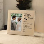 Personalised You are All I Need Romantic Leather  Photo Frame with Name and Initials  Anniversary Valentine's Day Birthday Gift for Couples