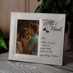 Personalised You are All I Need Romantic Leather  Photo Frame with Name and Initials  Anniversary Valentine's Day Birthday Gift for Couples