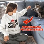 Sweatshirt unisexe personnalisé Lovely Dog Cat Portrait Christmas Cadeau de Noël pour la famille, les enfants et les amoureux des animaux de compagnie