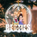 Ornamento de acrílico personalizado de la Navidad del copo de nieve de Besties Regalos del cumpleaños de Navidad para la hermana de Besties