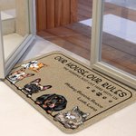 Tapis de porte personnalisé My House My Rules The Humans Just Live Here Home Decoration Birthday Christmas Gift for Pet Owner