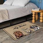Tapis de porte personnalisé Welcome To Our Home Décoration de la maison Anniversaire Cadeau de Noël pour propriétaire d'animal de compagnie