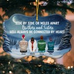 Personalized Side By Side Or Miles Apart Irregular Shape Ceramic Ornament Christmas Gift Memorial Gift for Family