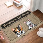 Personalizzato Beware of Pets The Owners Are Shady Door Mat Decorazione per la casa Regalo di Natale di compleanno per i proprietari di animali domestici