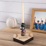 Personalizada de béisbol Softbol Campeonato Homeplate apilados de madera titular del anillo con el texto grabado Navidad Cumpleaños Regalo para los am