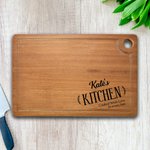 Personalised Her Kitchen Chopping Board with Engraved Text Thanksgiving Gift Birthday Gift for Cooking Lover