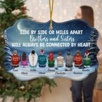 Personalized Side By Side Or Miles Apart Irregular Shape Ceramic Ornament Christmas Gift Memorial Gift for Family