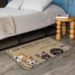 Tapis de porte personnalisé My House My Rules The Humans Just Live Here Home Decoration Birthday Christmas Gift for Pet Owner