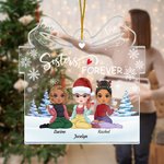 Personalized Sisters Forever Gift Shape Acrylic Ornament Christmas Birthday Gifts for Friends