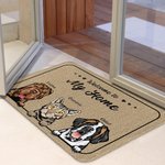 Tapis de porte personnalisé Welcome To Our Home Décoration de la maison Anniversaire Cadeau de Noël pour propriétaire d'animal de compagnie