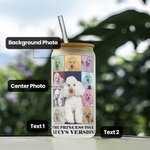 Personalizzato Era Tour Poster Frosted Glass Tumbler 20oz Color Collage Photos Coffee Cup con Bamboo Lid Straw Birthday Gift for Fashionista Pet Lover