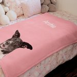 Personalised Pet Photo Name Soft Blanket Birthday Christmas Gift for Dog Puppy Cat