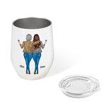 Personalized Besties Alcohol Tolerating Bonding Over Keeping Each Other Sane 12oz Wine Tumbler Christmas Birthday Gift for Friends Besties