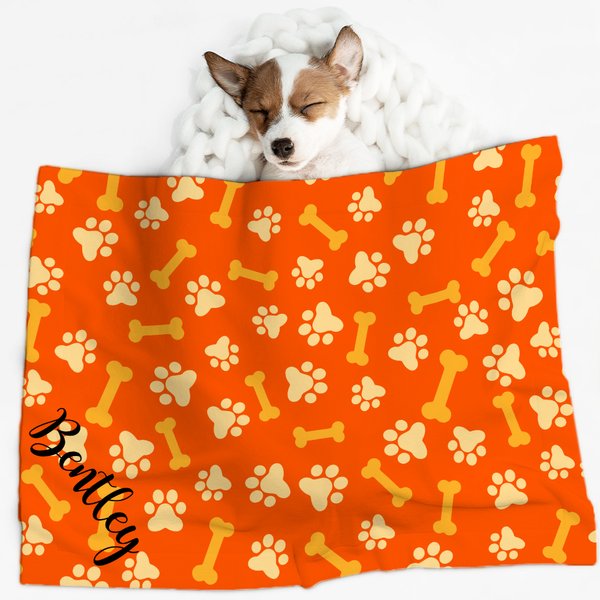 Personalizzato Muti-color carino zampa e osso morbido Pet nome coperta Natale compleanno regalo per il cane gatto Pet