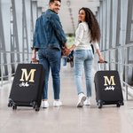 Personalised Initial Elastic Luggage Cover Protector Fits 18-32 Inches Suitcase with Name Travel Accessory Gift for Traveller