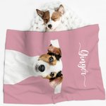 Personalised Pet Photo Name Soft Blanket Birthday Christmas Gift for Dog Puppy Cat