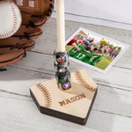 Personalizada de béisbol Softbol Campeonato Homeplate apilados de madera titular del anillo con el texto grabado Navidad Cumpleaños Regalo para los am