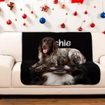 Personalised Pet Photo Name Soft Blanket Birthday Christmas Gift for Dog Puppy Cat