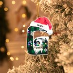 Décoration Noël en Bois Forme de Lettre Style Plaid Ornement Suspendu de Maison et d'Arbre Noël Spain Cadeau pour la Famille