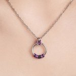 Personalised Morse Code Hidden Message Anodized Circle Necklace Collars Jewellery Submissive Necklace Birthday Anniversary Gift for Women