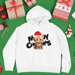 Gepersonaliseerde Meowy Kerst Hoodie Huisdier met Kerstmuts Unisex Pullover Verjaardag Kerstcadeau voor Hond Kat Liefhebber