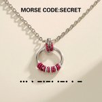 Personalised Morse Code Hidden Message Anodized Circle Necklace Collars Jewellery Submissive Necklace Birthday Anniversary Gift for Women