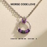 Personalised Morse Code Hidden Message Anodized Circle Necklace Collars Jewellery Submissive Necklace Birthday Anniversary Gift for Women