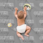 Personalized Multi-Color Kid Baby Flannel Sherpa Dot Blanket with Name Christmas Gift Baby Shower Gift for Kid Family