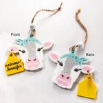 Ornement Suspendu Personnalisé avec Texte Motif de Vache Parfum Rafraîchissant Cadeau Noël Pendaison de Crémaillère pour Amoureux de Vache