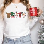 Personalised Lovely Christmas Family Matching T-shirt Sweatshirt Baby Onesie Name Garment Merry Christmas Gift for Mother Father Kids