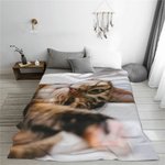 Personalised Pet Photo Portrait Blanket Photo Keepsake Home Decoration Birthday Christmas Memorial Gift for Family Friend Pet Lover