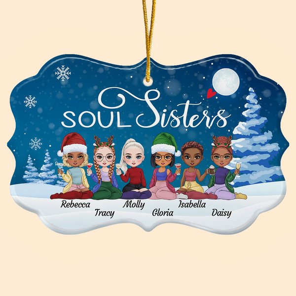 Personalizowana ceramiczna ozdoba Soul Sisters o nieregularnym kształcie Świąteczne prezenty urodzinowe dla przyjaciół