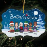 Gepersonaliseerd Besties Forever onregelmatige vorm keramisch ornament kerstverjaardagscadeaus voor vrienden