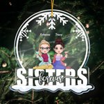 Personalized Snowflake Sisters Acrylic Ornament Home Decor Christmas Gifts for Besties Women