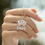 Personalisierte Highland Cow Halskette schottische Kuh Schmuck mit Namen Geburtstag Weihnachten Geschenk für Frauen Mädchen